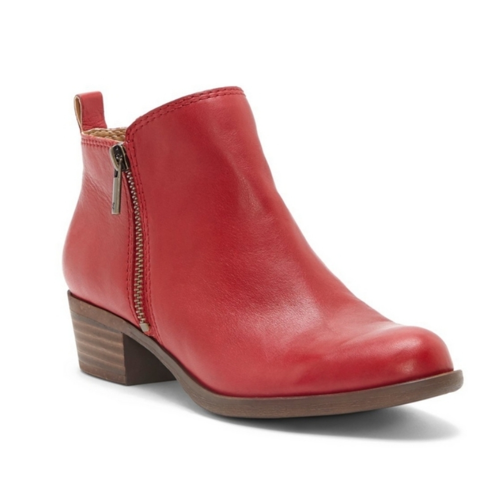 Lucky Brand | Basel Leather Ankle Booties | Boho | Women’s | 6.5 | Rustic Red